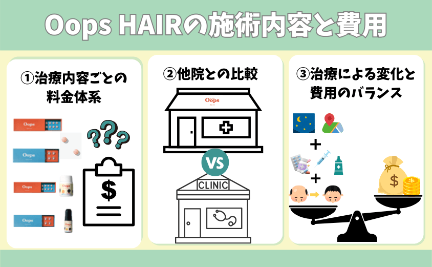 Oops HAIR（ウープスヘア）の施術にかかる料金、費用を解説！