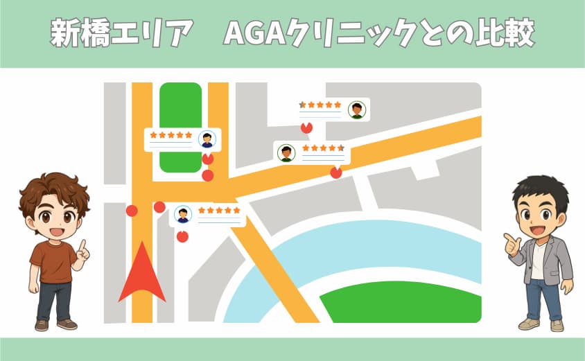 新橋エリアのAGAクリニックとの比較