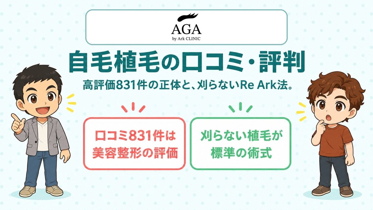 アーククリニックの自毛植毛の口コミ・評判（公式ロゴ入りアイキャッチ）
