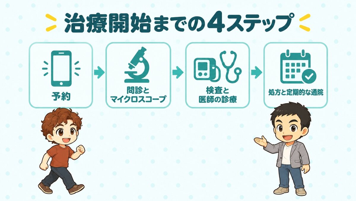 予約から治療開始までの4ステップ