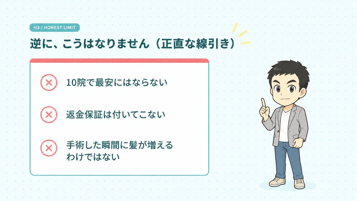 逆に、こうはなりません(正直な線引き)