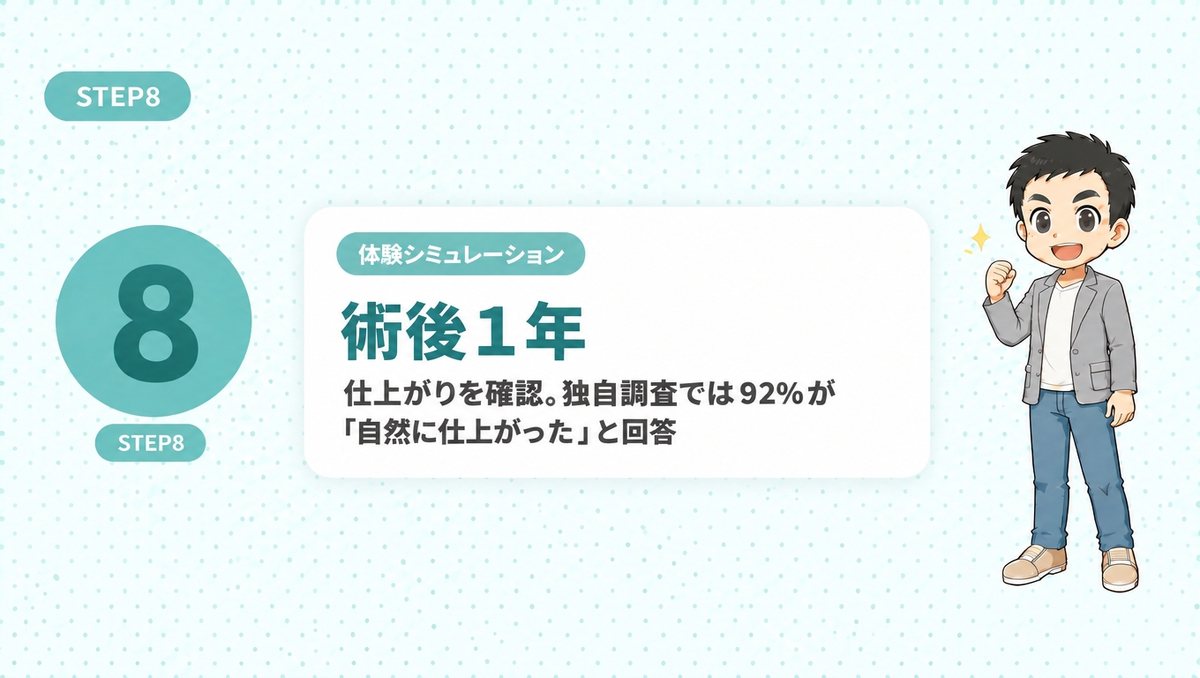 仕上がりを確認する時期。独自調査では92%が自然に仕上がったと回答