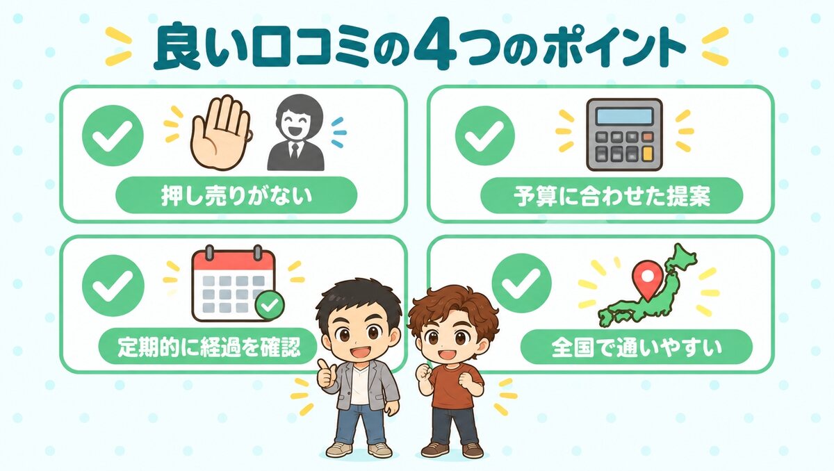 良い口コミの4つのポイント