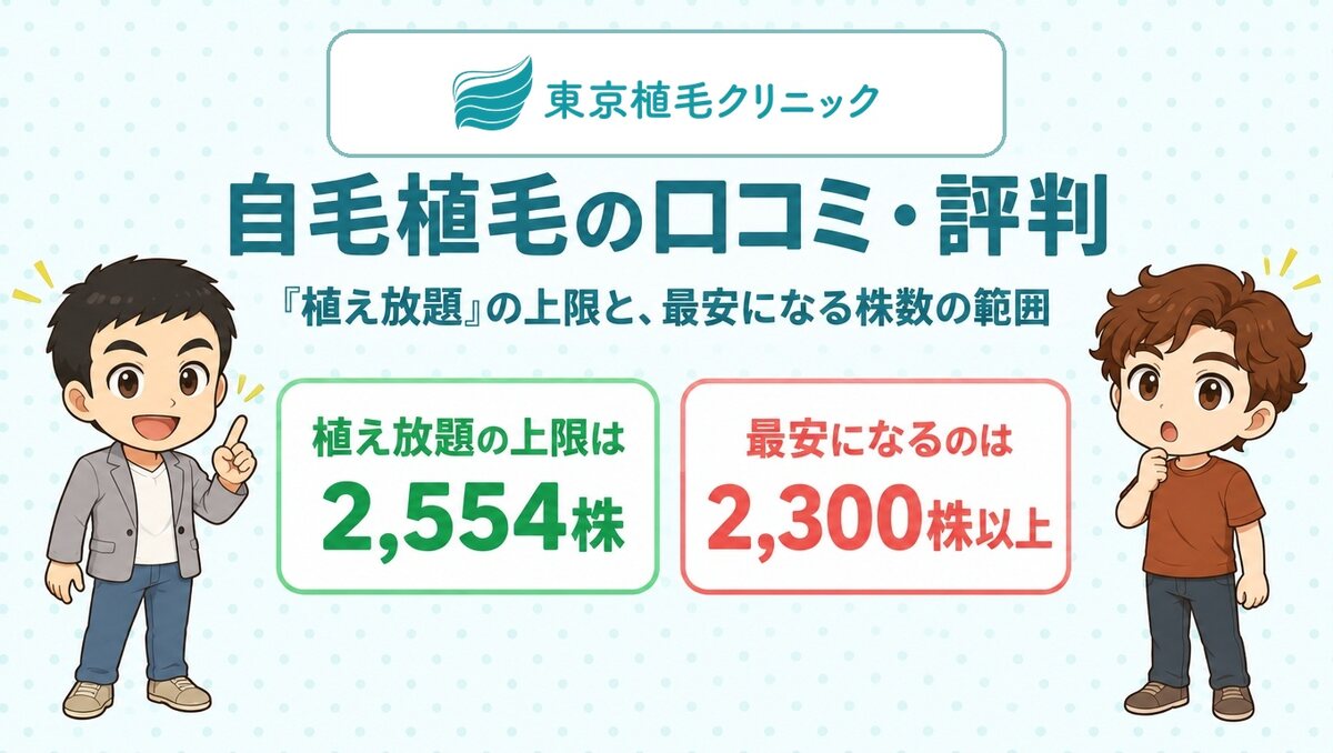 東京植毛クリニックの自毛植毛の口コミ・評判(公式ロゴ入りアイキャッチ)
