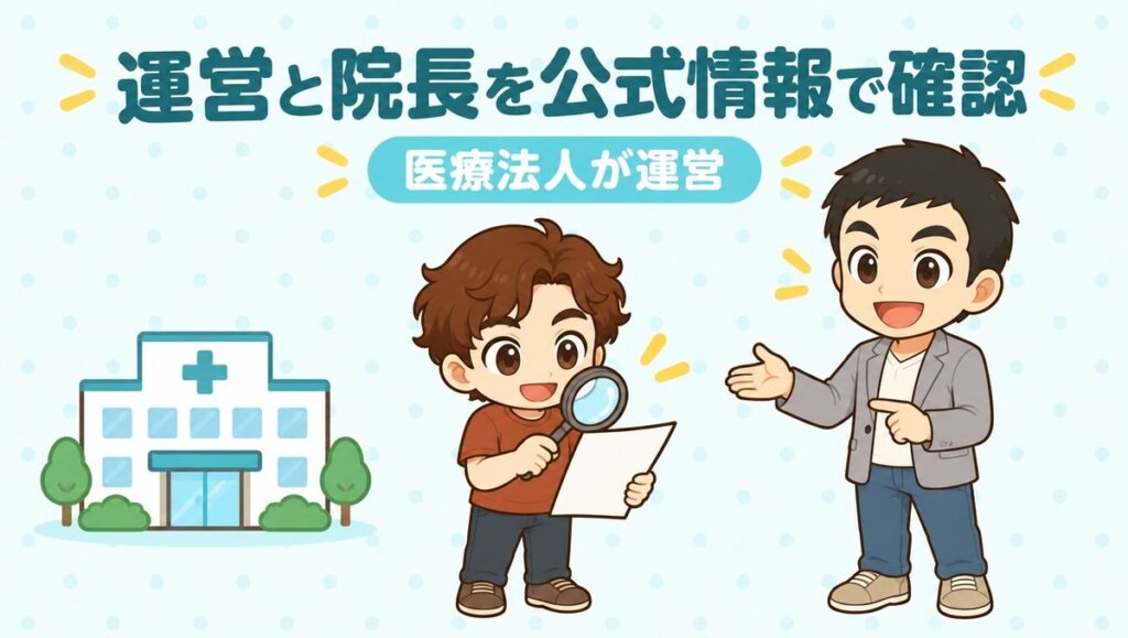 運営と院長を公式情報で確認。医療法人が運営