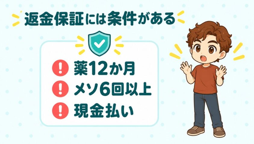 全額返金保証には条件がある