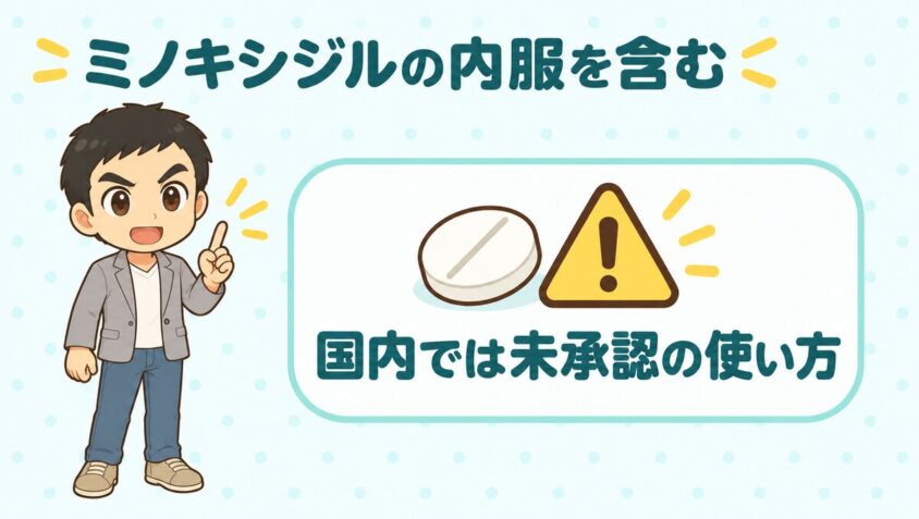 オリジナル薬はミノキシジルの内服を含む