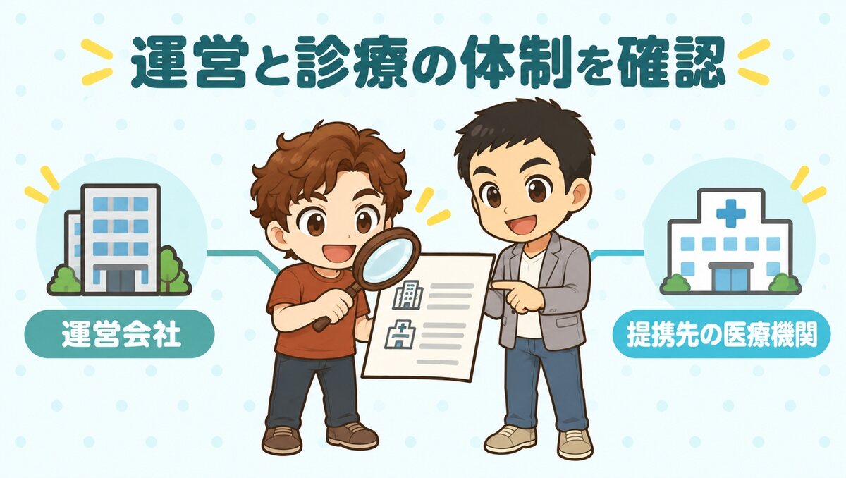 レバクリの運営会社と提携先の医療機関を確認