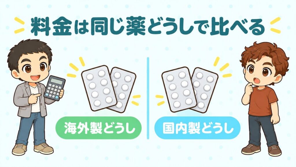 料金は海外製どうし・国内製どうしで比べる